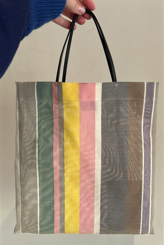 The Row Small Striped Mesh Colorful Tote