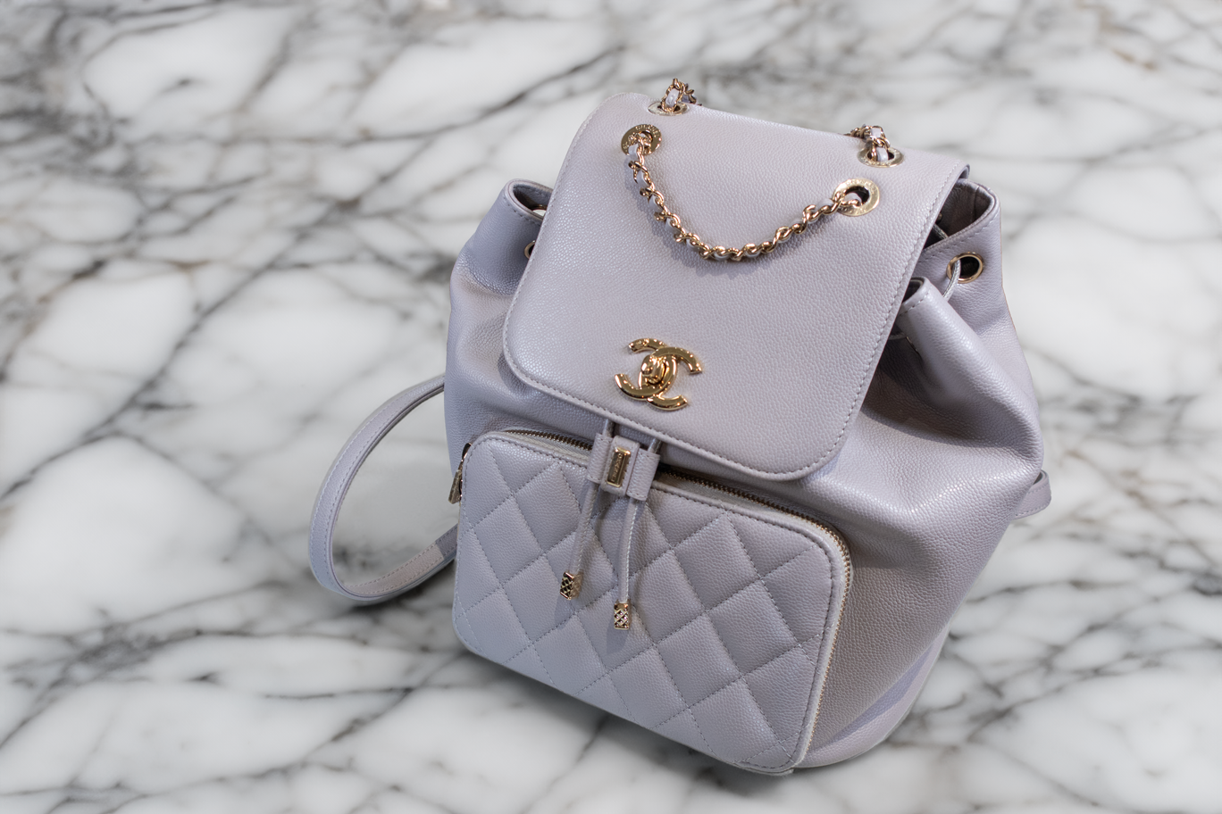 Chanel Grey Business Affinity Mini Backpack