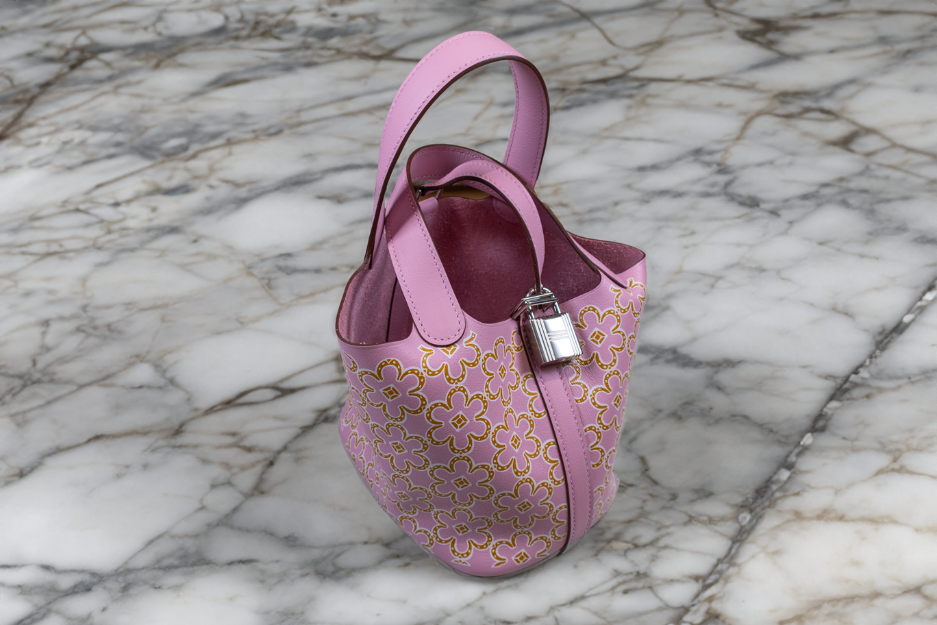 Hermès Picotin Lock 14 Swift Leather Floral Print Special Edition Mini Bucket Bag