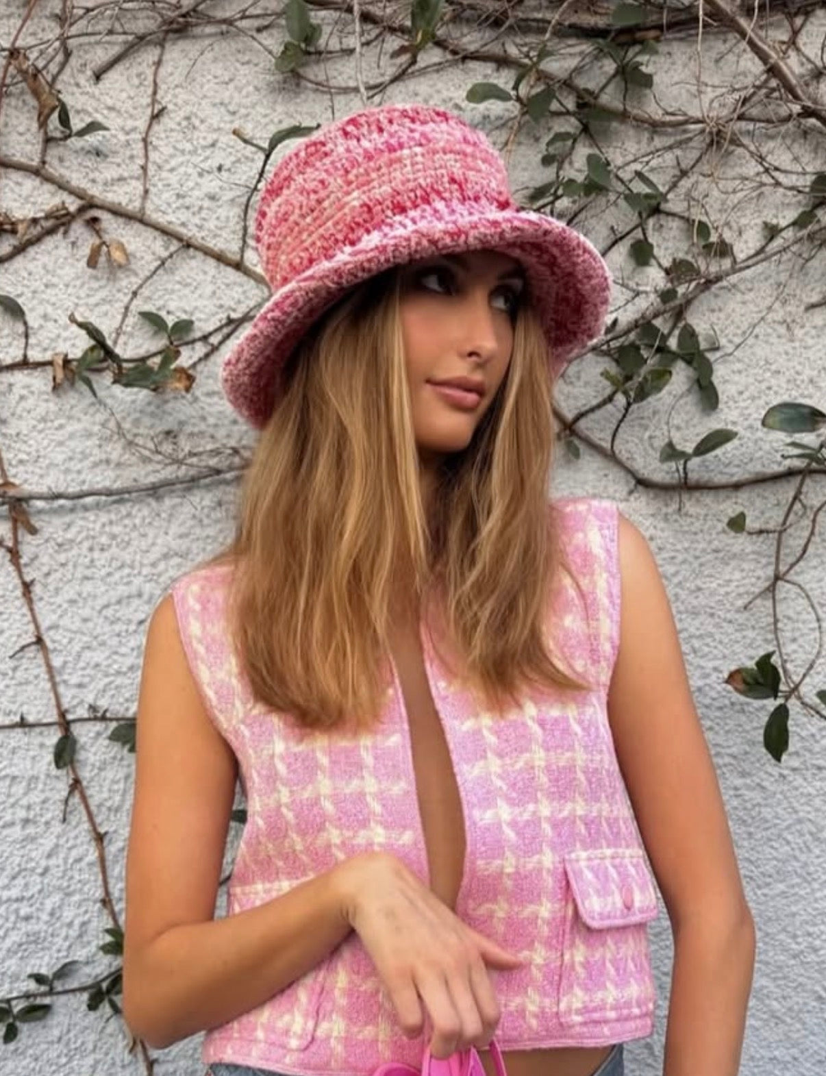 Chanel CC knit bucket Hat