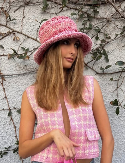 Chanel CC knit bucket Hat