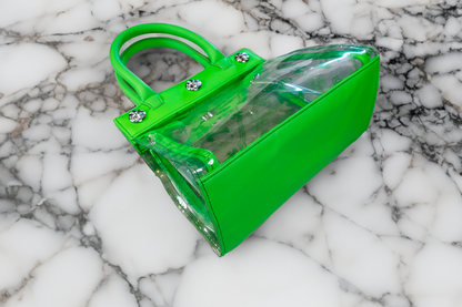 Chrome Hearts Leather Logo Pattern Transparent Handbag