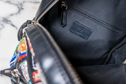 Fendi Black Mini Logo Zaino Backpack