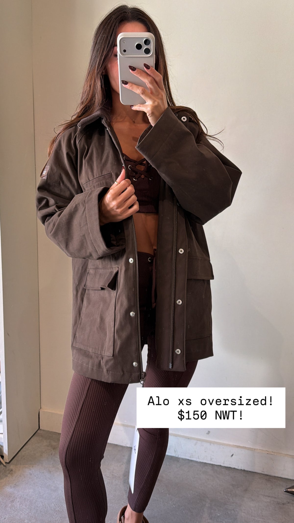 Alo Brown "Twill Barn Jacket Veste Grange En Serge " Jacket Size Xs Nwt
