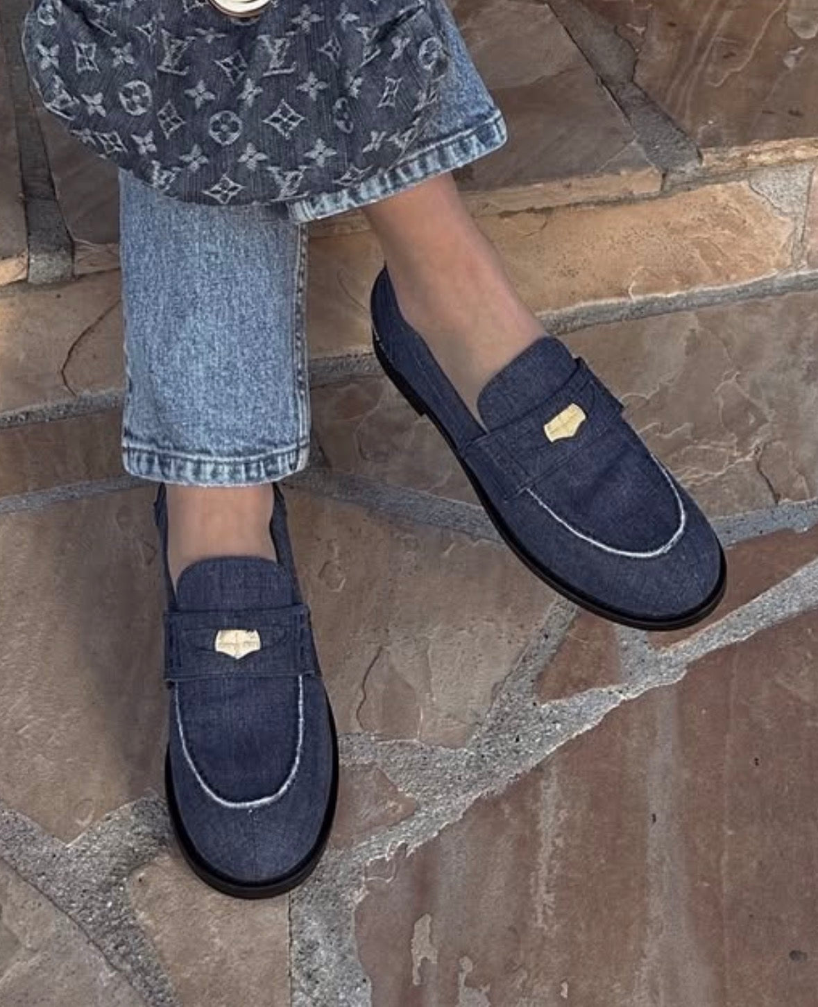 Miu Miu Denim Penny Loafers