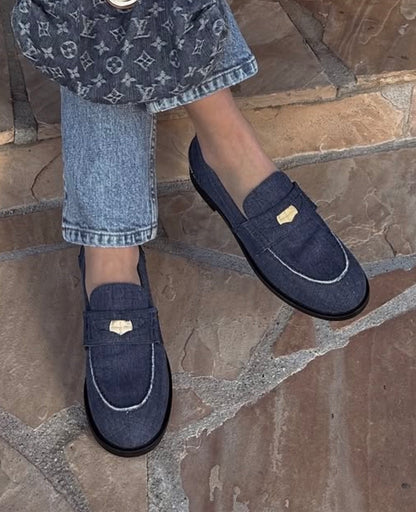 Miu Miu Denim Penny Loafers