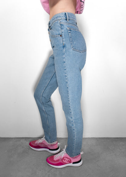 Balenciaga Blue High Rise Skinny Jeans