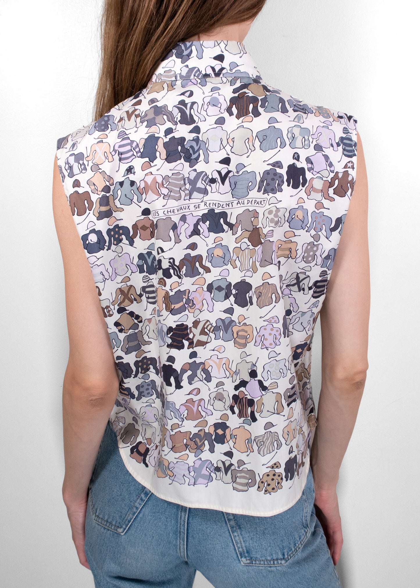 Hermès “Les Choux Se Départ” Sleeveless Blouse