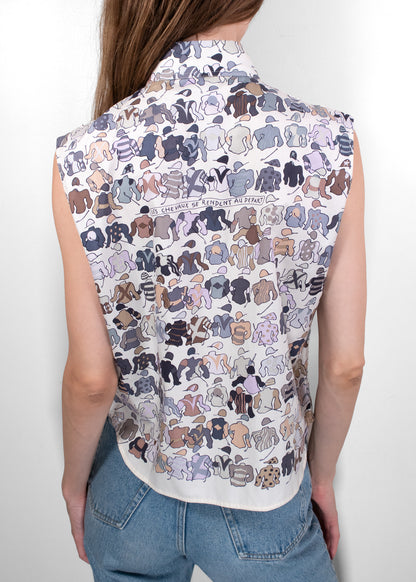 Hermès “Les Choux Se Départ” Sleeveless Blouse