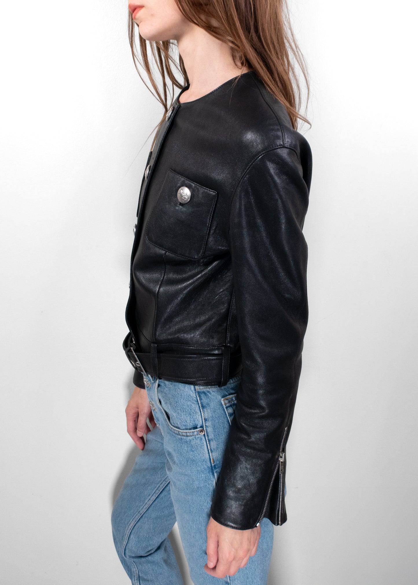 Celine Eddie Lamb Leather Biker Jacket