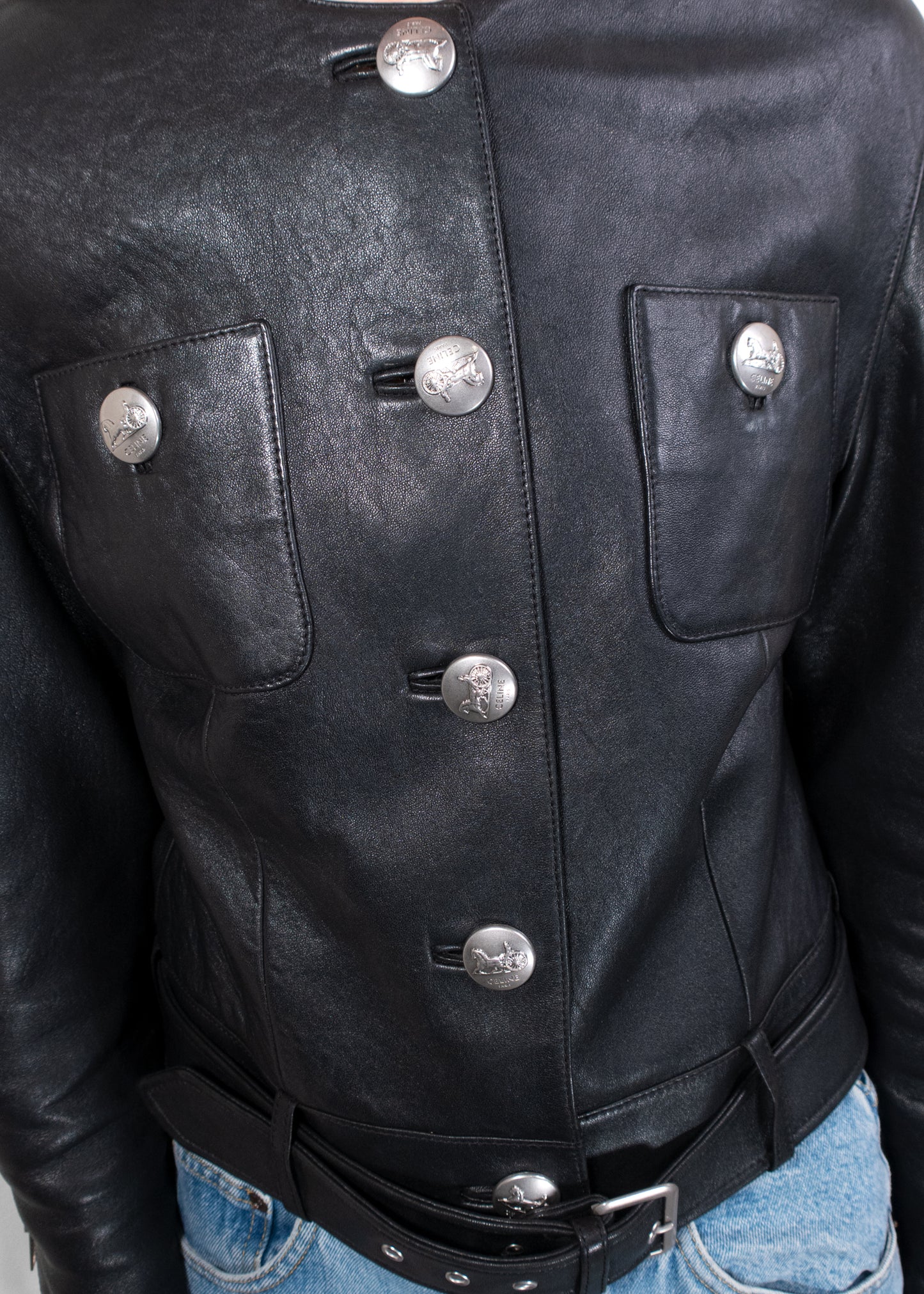 Celine Eddie Lamb Leather Biker Jacket