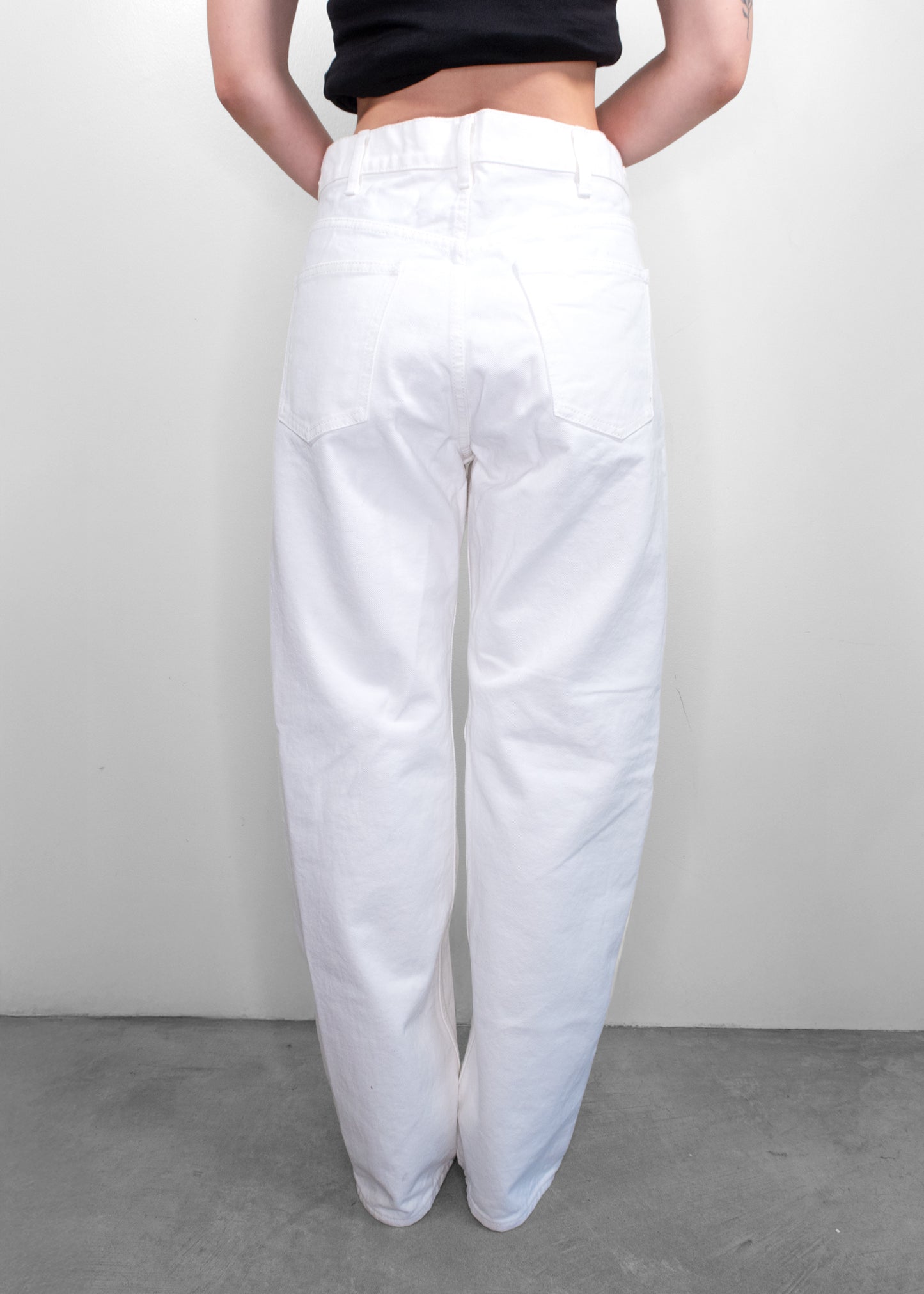 Celine White Chain Detail High-Rise Jeans