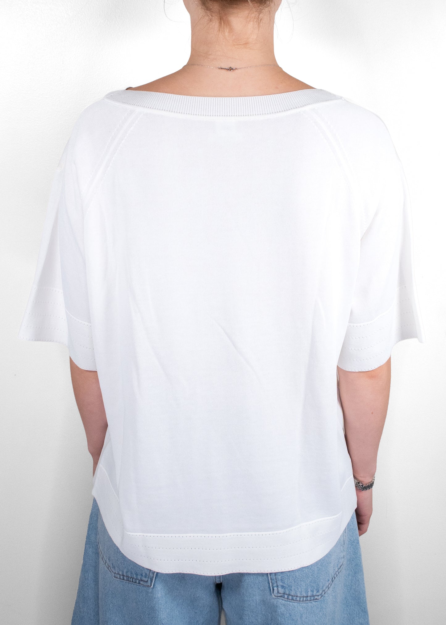 Hermès White Eyelet Logo T-Shirt