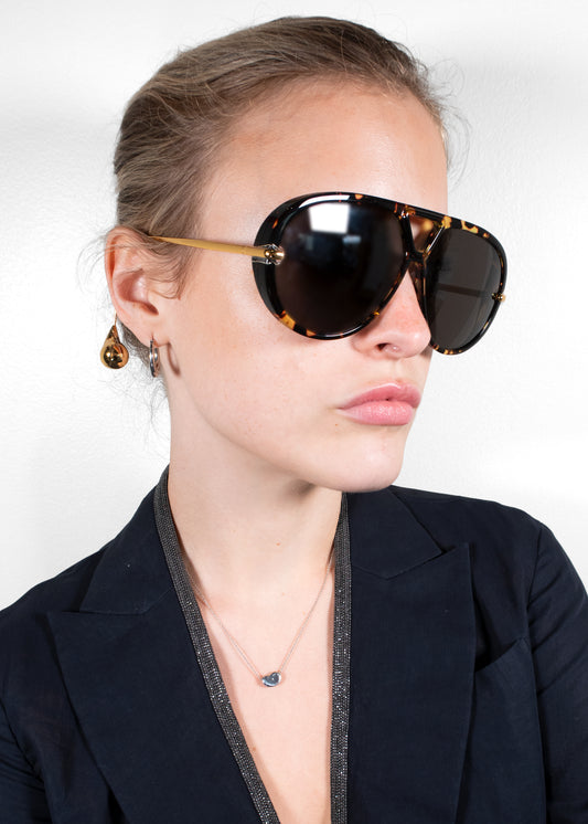 Bottega Veneta Tortoise Aviator Sunglasses