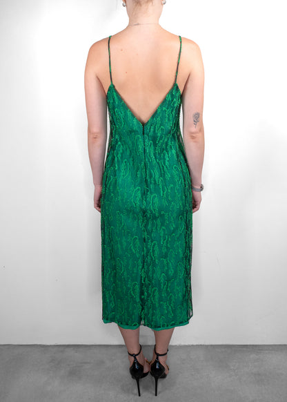 Victoria Beckham Embroidered Cami Midi Dress