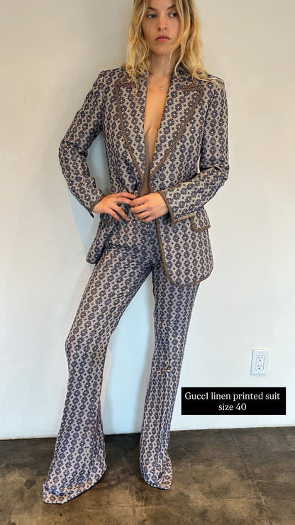 Gucci Linen Printed Suit