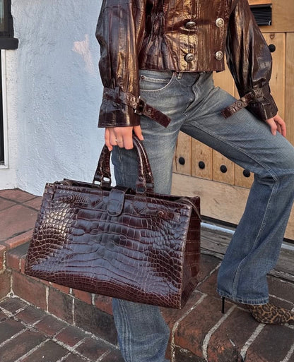 Rochs Vintage Brown Croc Bag