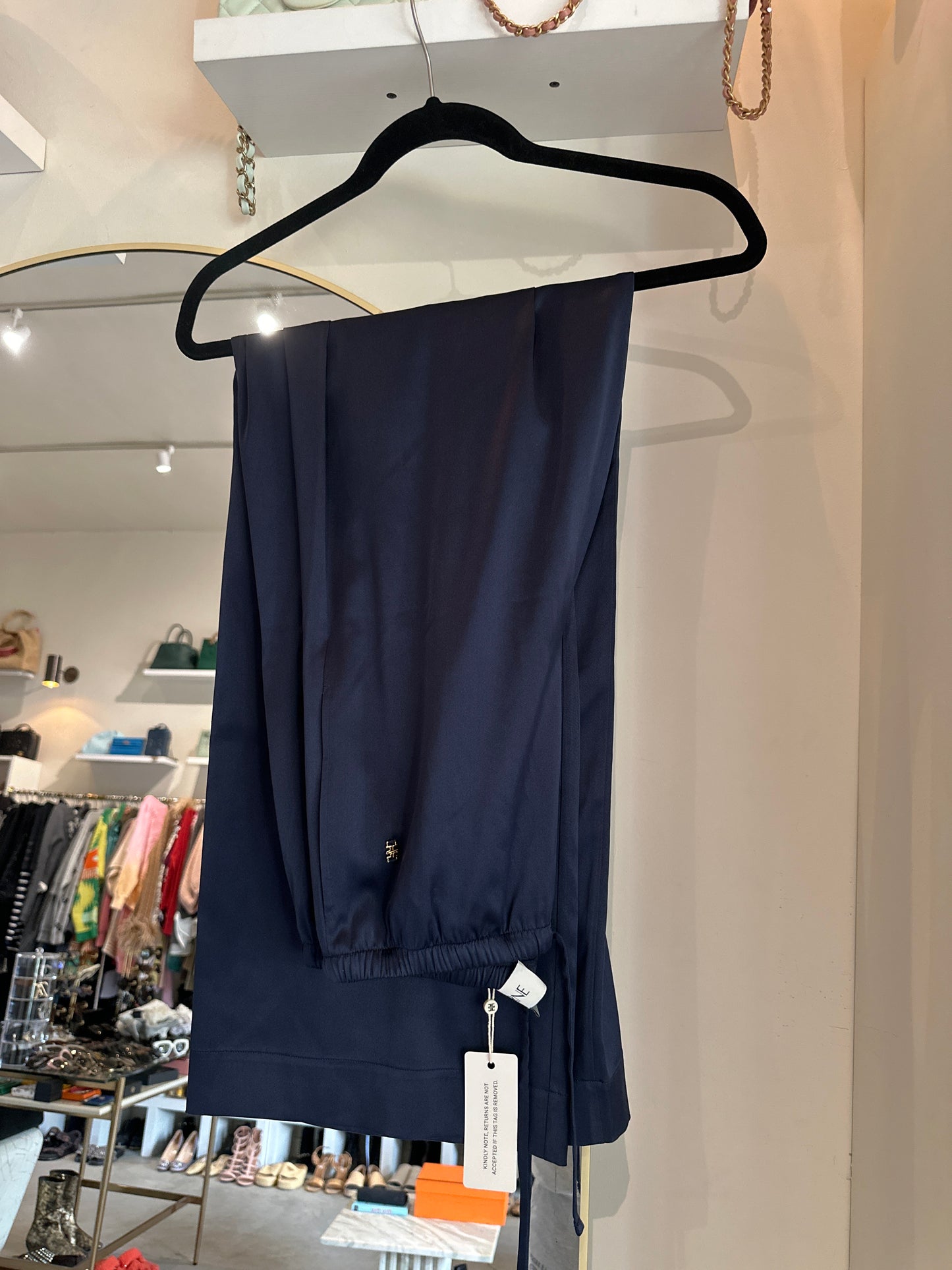 Eterne blue silk pants