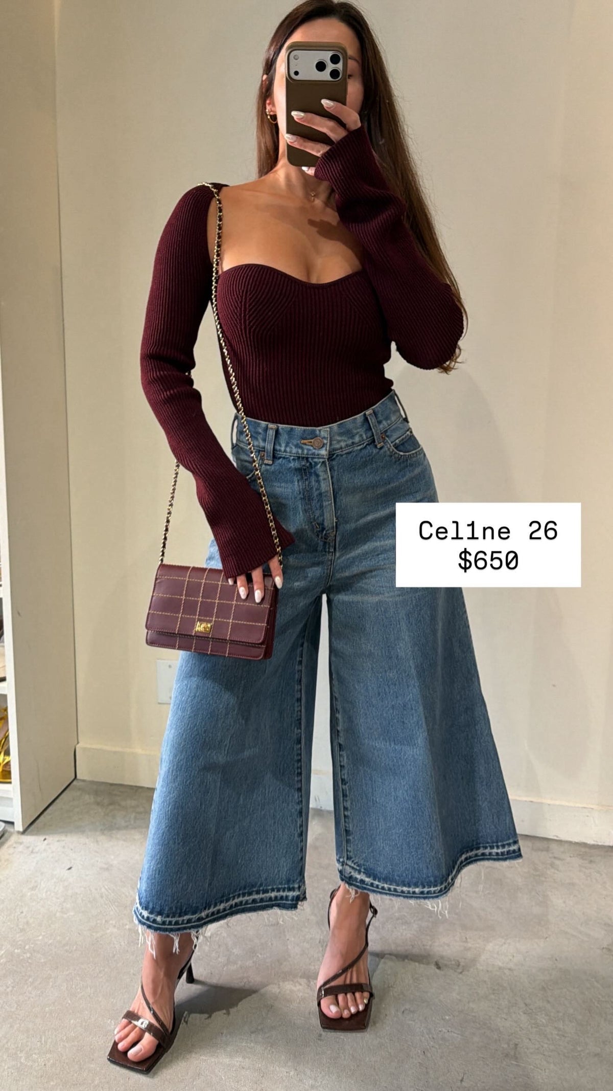 Celine Cropped Frayed Jeans Size 26
