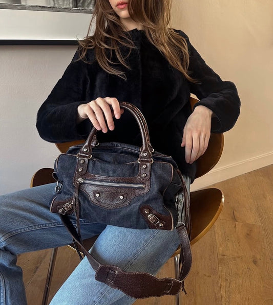 Vintage Balenciaga Dark Denim City Bag