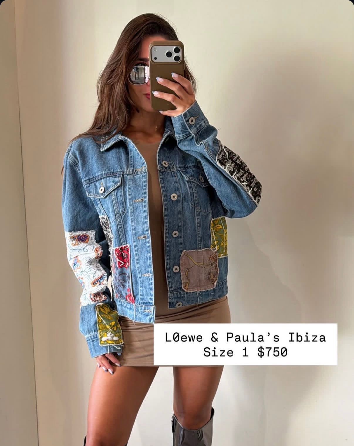 Loewe & Paula's Ibiza Patchwork Denim Jacket Size 1