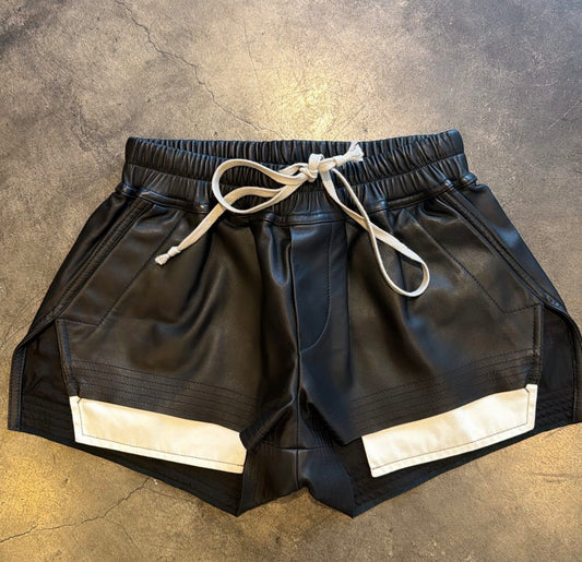 Rick Owens leather shorts new with tags