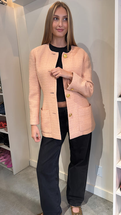 Celine Light Pink Tweed Jacket