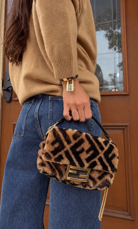 Fendi Zucca Shearing Baguette Bag