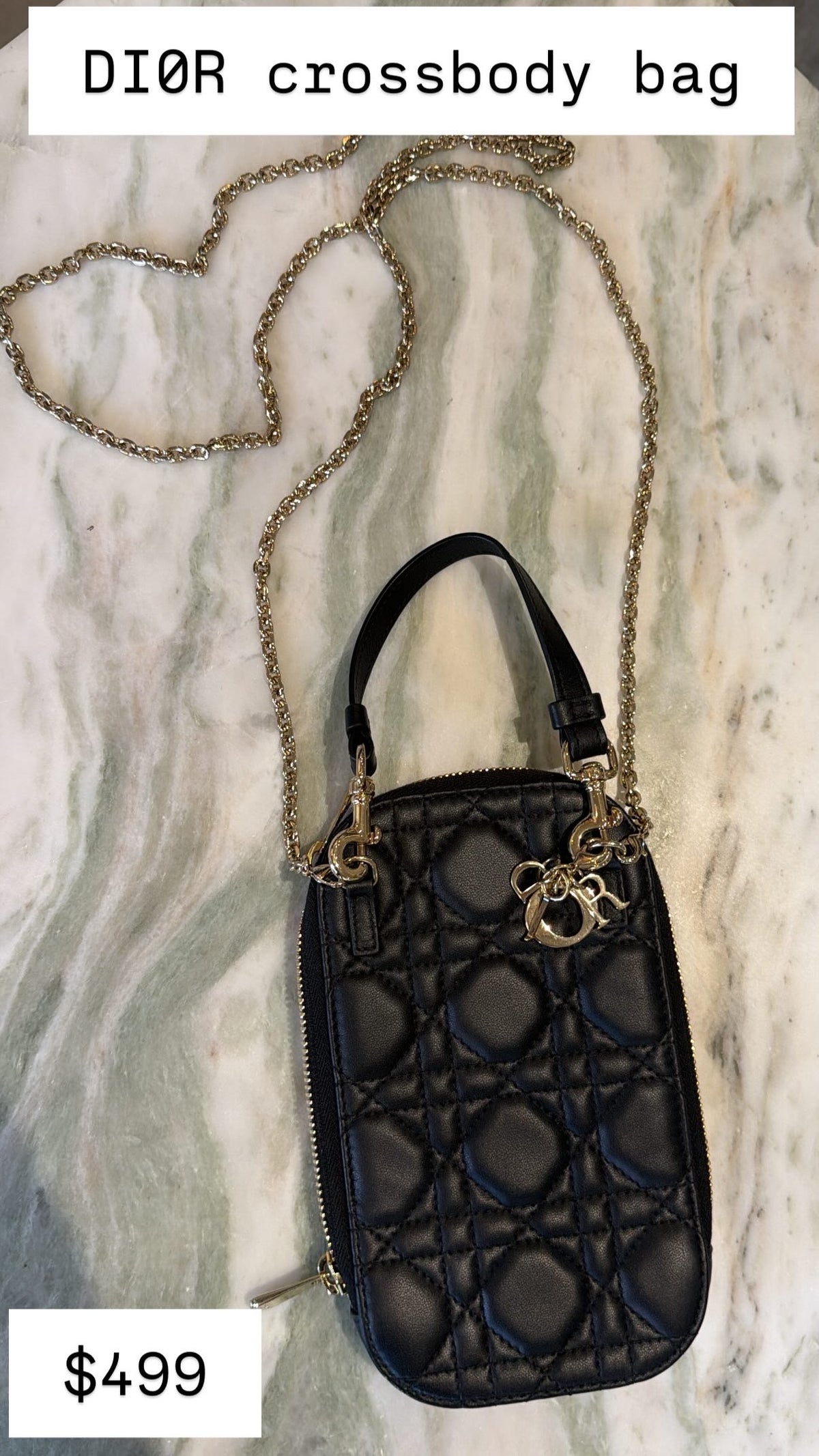 Dior black leather crossbody