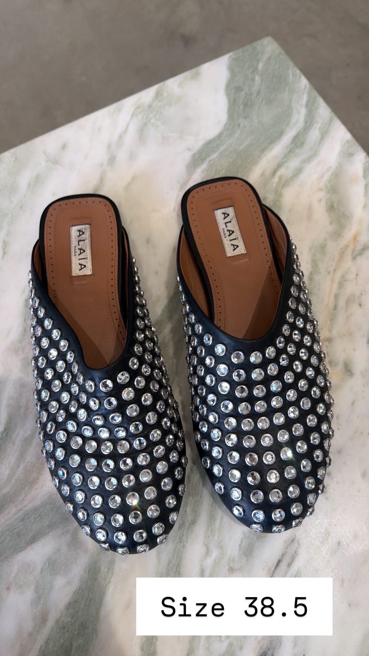 Alaia Crystal mules