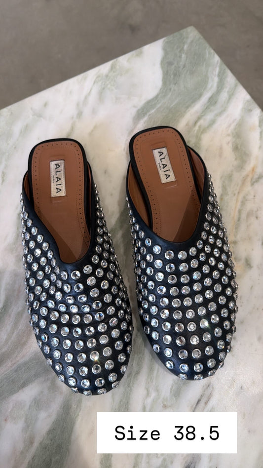 Alaia Crystal mules