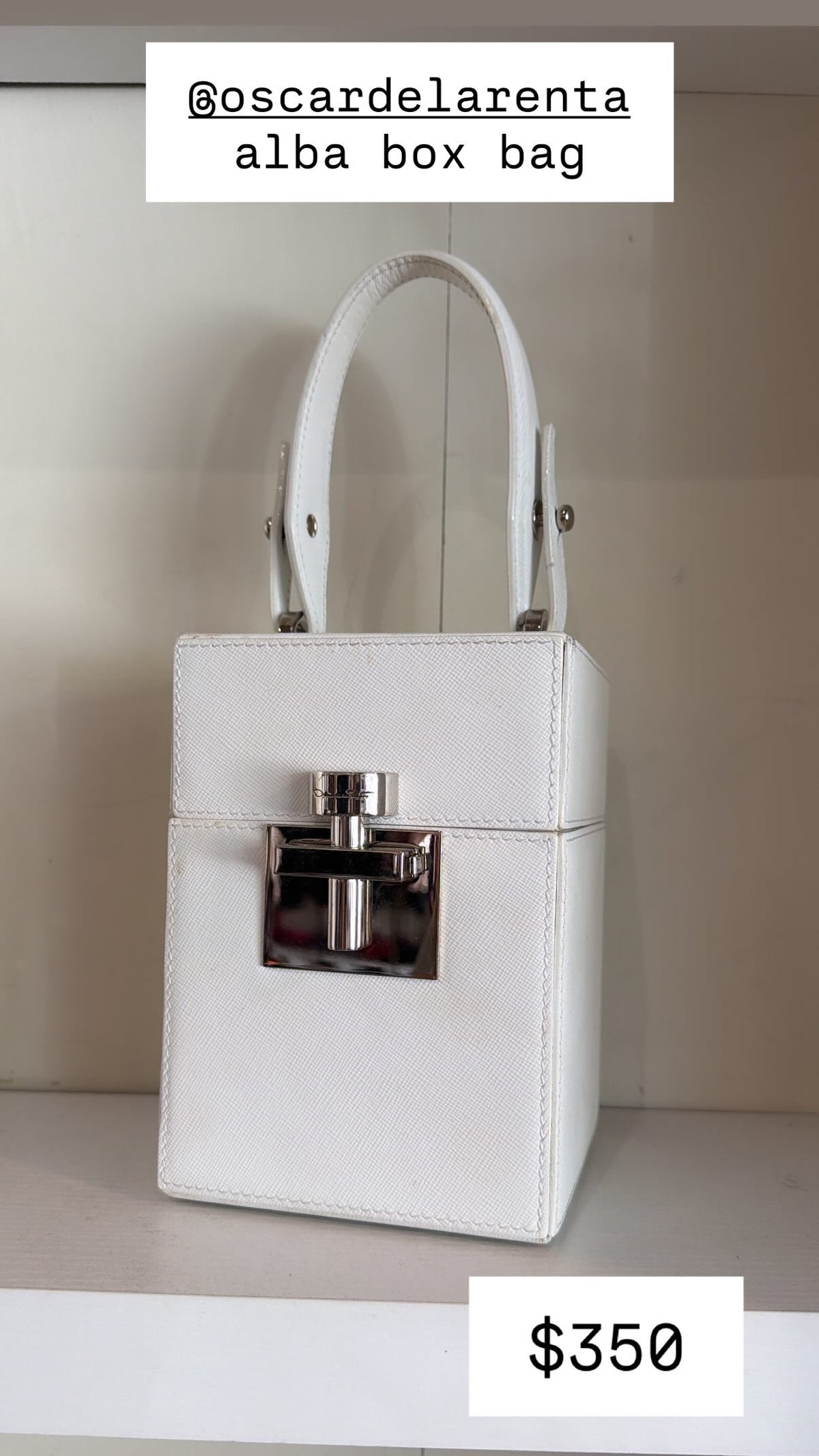 Oscar de la Renta white box bag