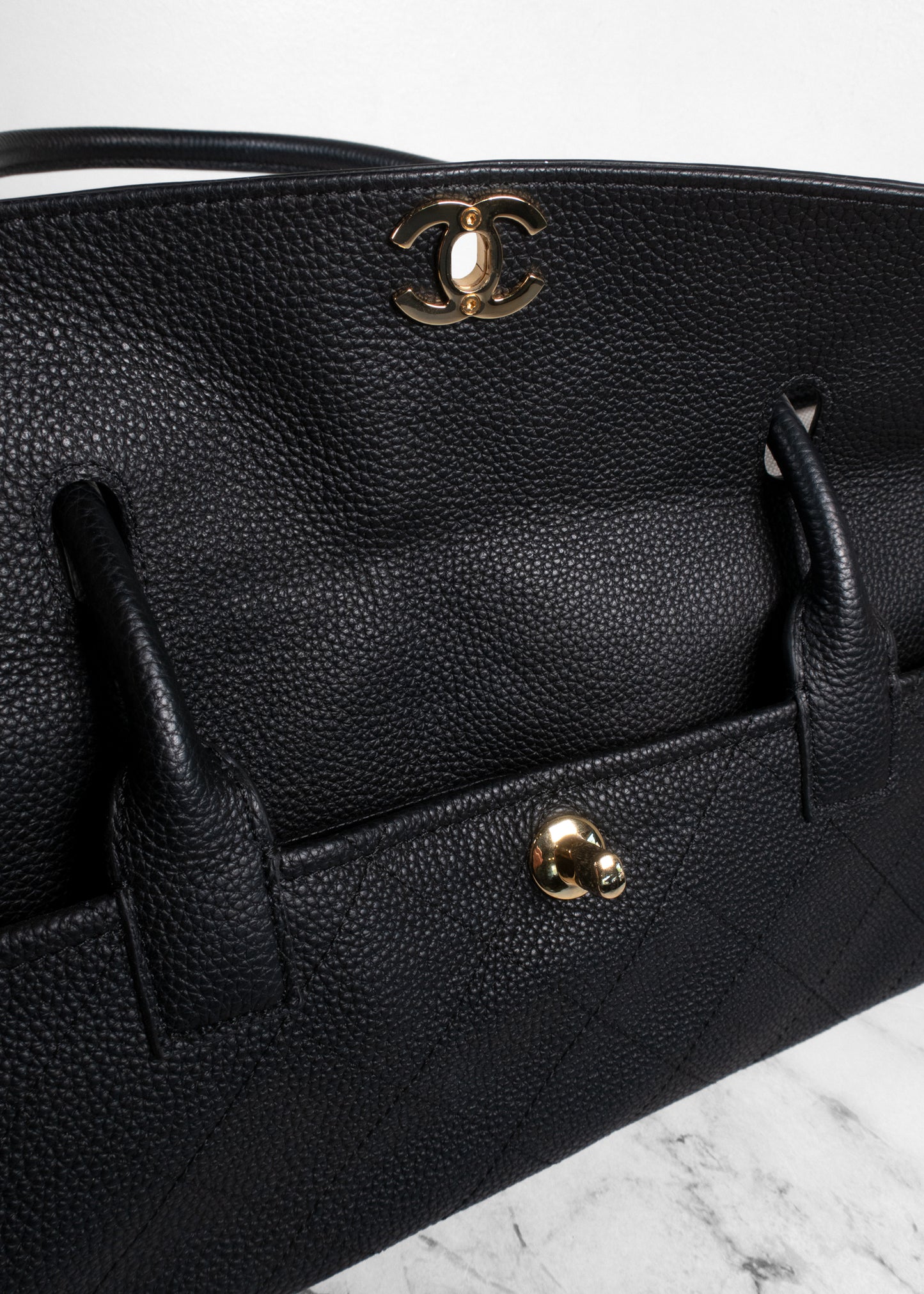 Chanel Neo Executive Caviar Leather Tote Shoulder Bag