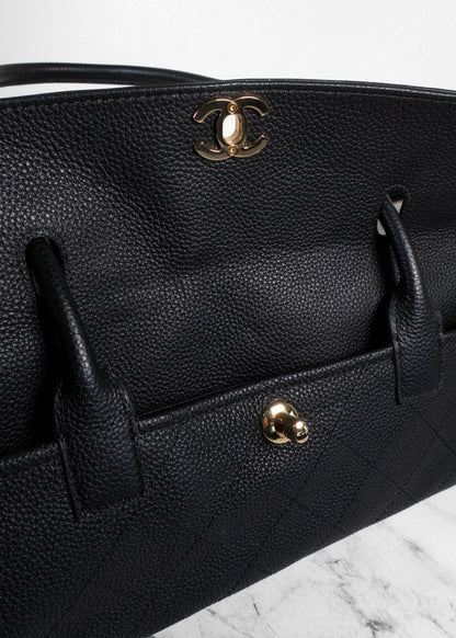 Chanel Neo Executive Caviar Leather Tote Shoulder Bag