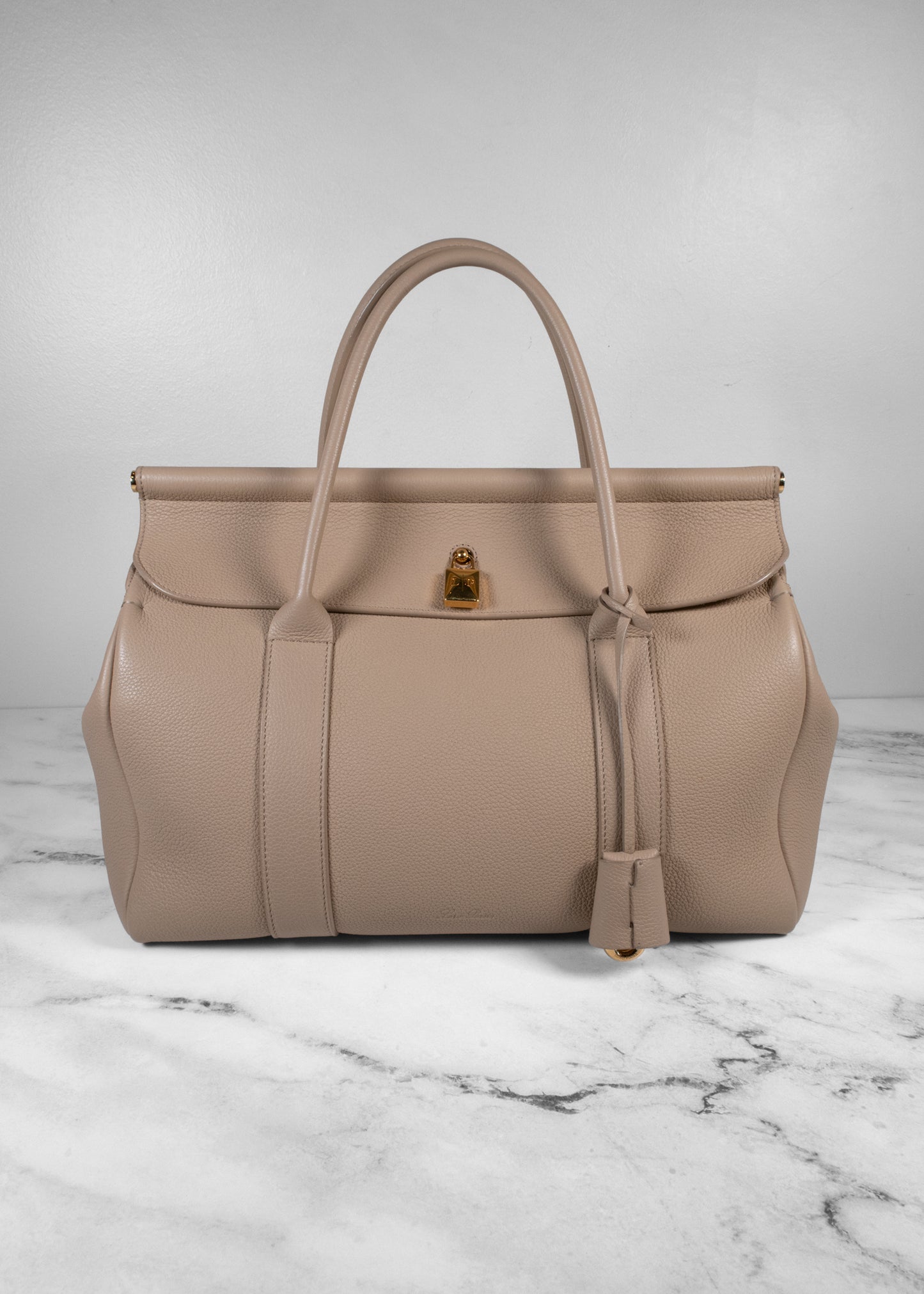 Loro Piana Extra Pocket L 27 Leather Top Handle Bag
