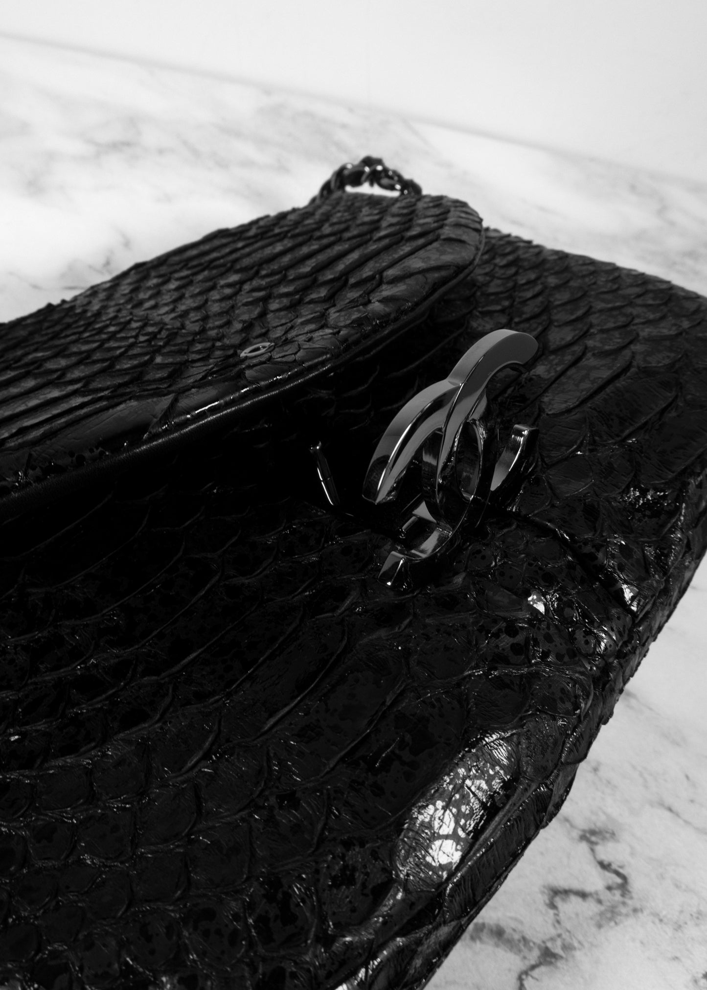 Chanel Python Medium Just Mademoiselle Shoulder Bag
