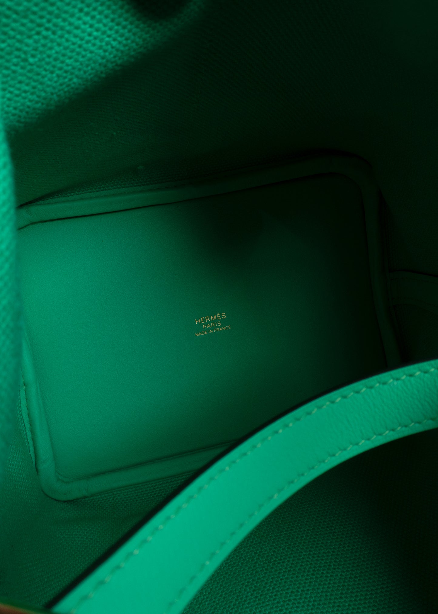 Hermès Picotin Cargo 18 Toile Canvas and Swift Leather Vert Menthe Gold Hardware (Missing Keys)
