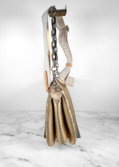 Louis Vuitton Monogram Coussin PM Metallic Gold Lambskin Shoulder Bag Silver Hardware