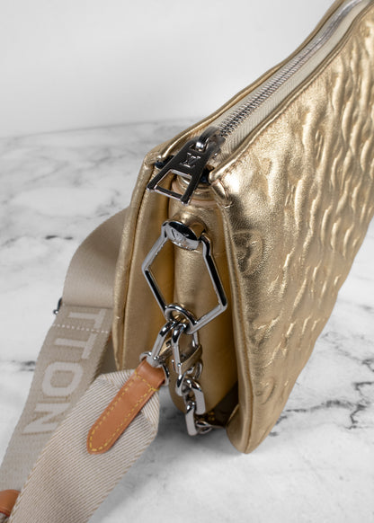 Louis Vuitton Monogram Coussin PM Metallic Gold Lambskin Shoulder Bag Silver Hardware
