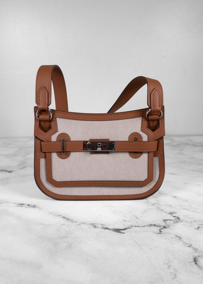 Hermès Jypsiere Mini Toile H and Swift Leather Shoulder Bag