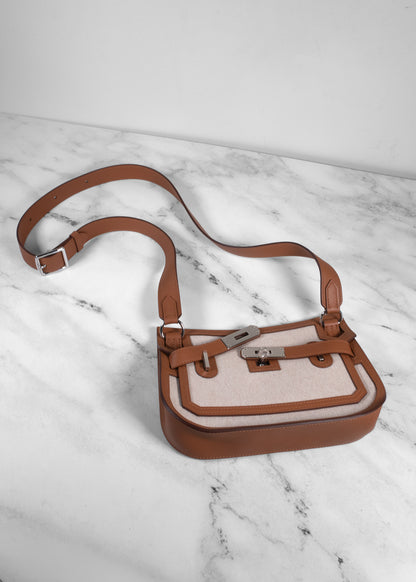 Hermès Jypsiere Mini Toile H and Swift Leather Shoulder Bag