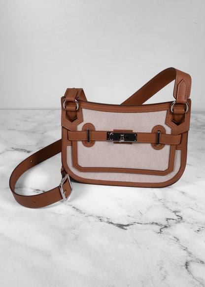 Hermès Jypsiere Mini Toile H and Swift Leather Shoulder Bag
