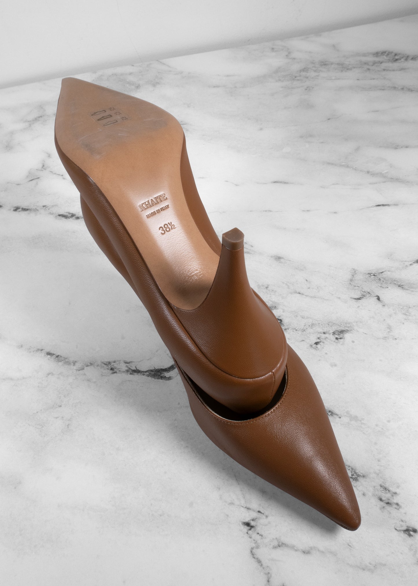Khaite Leather Pointed-Toe Pumps