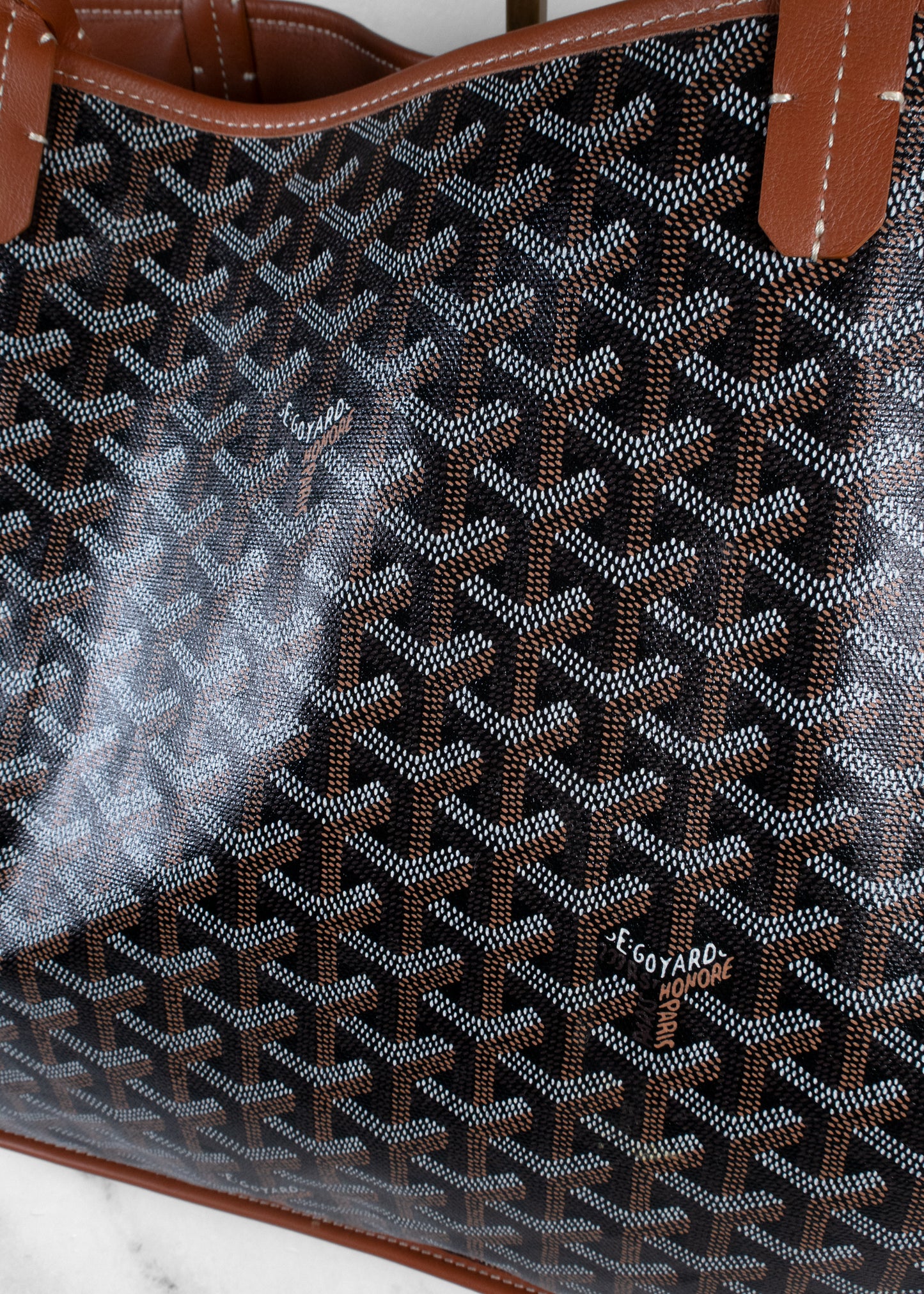 Goyard Black And Brown Tote Reversible Bag With Wallet