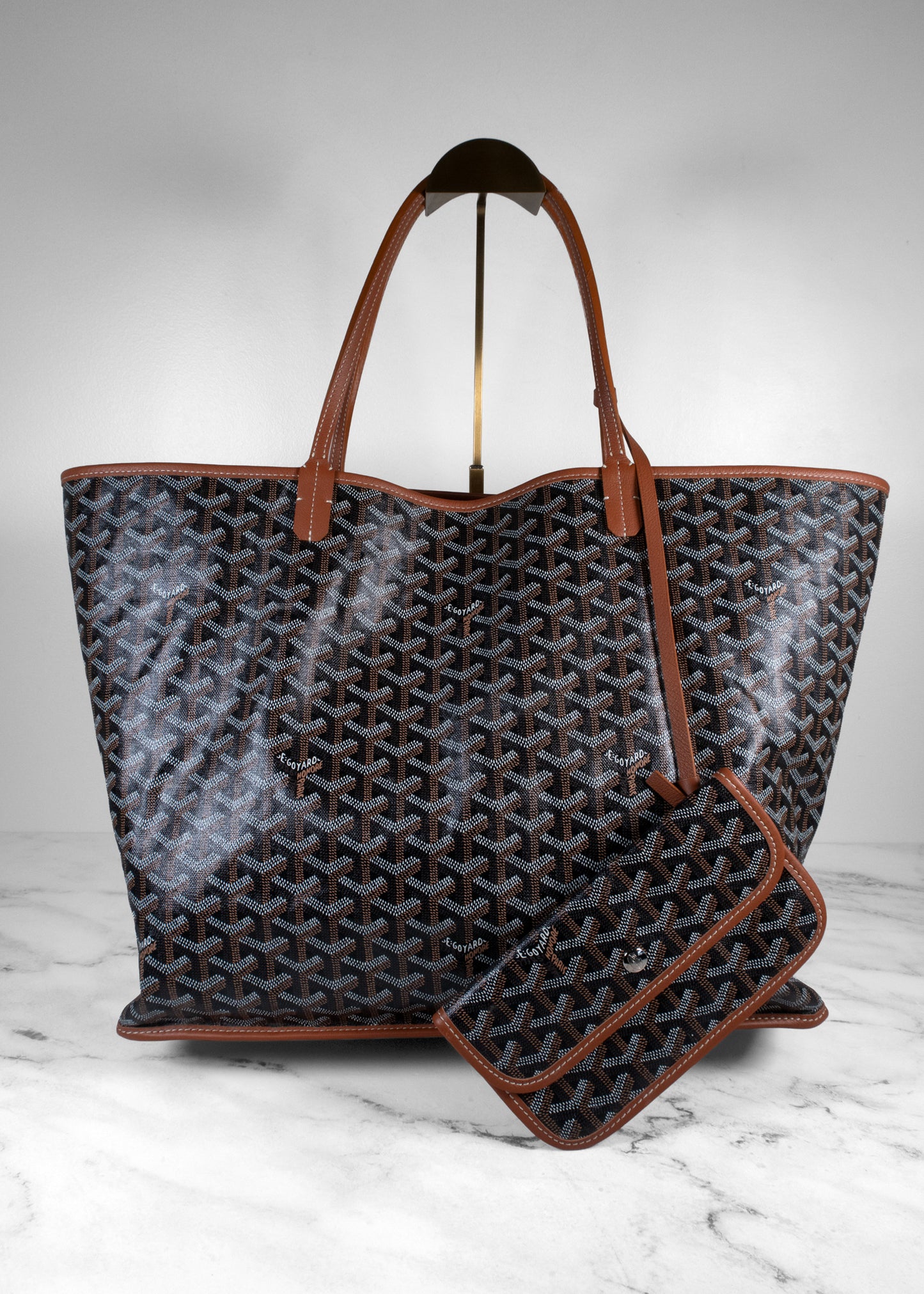 Goyard Black And Brown Tote Reversible Bag With Wallet