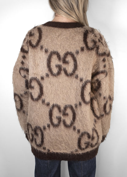 Gucci Reversible GG Mohair Wool Cardigan