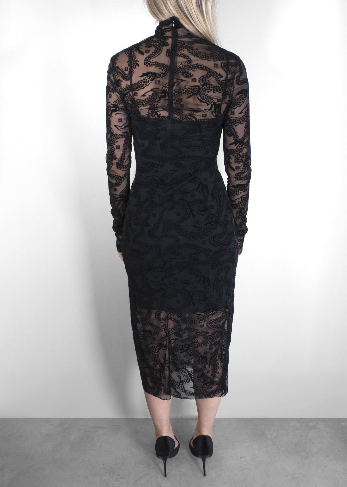 Givenchy Dragon Tulle Black Dress