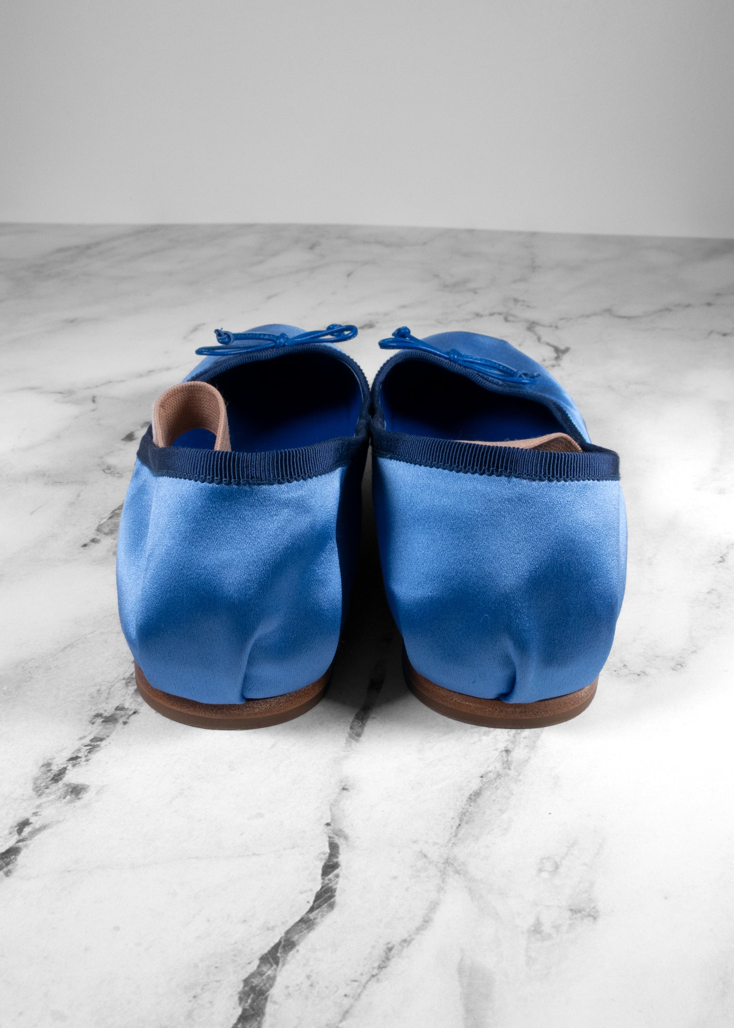 Miu Miu Astral Blue Satin Ballet Flats