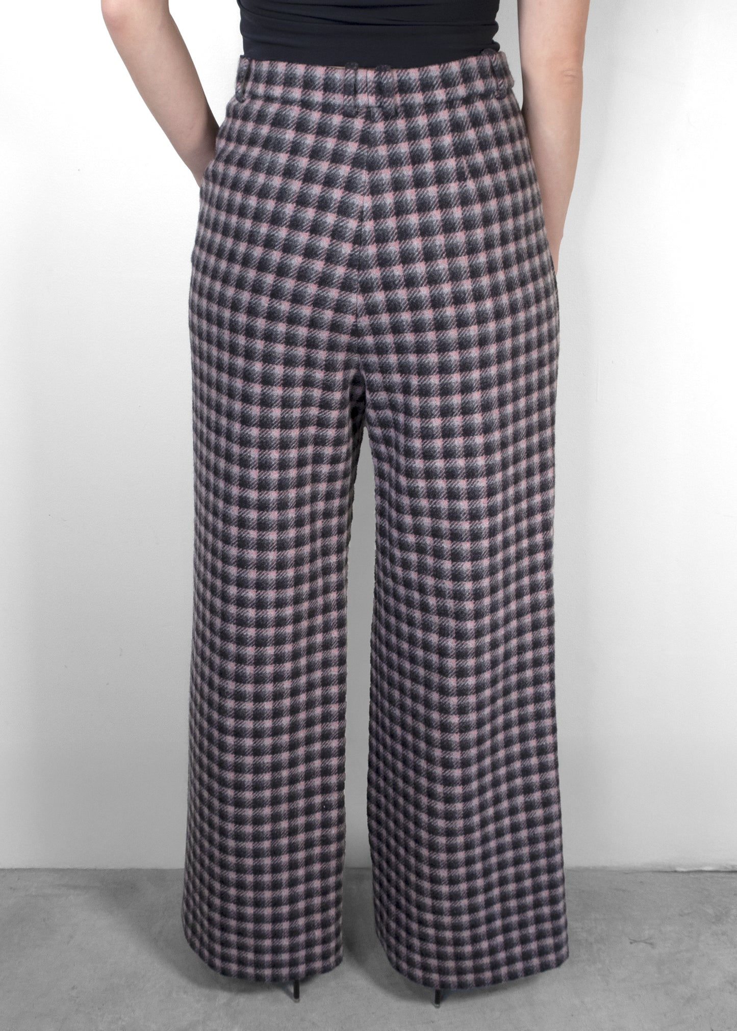 Chanel High Waisted Plaid Wide Leg Pants