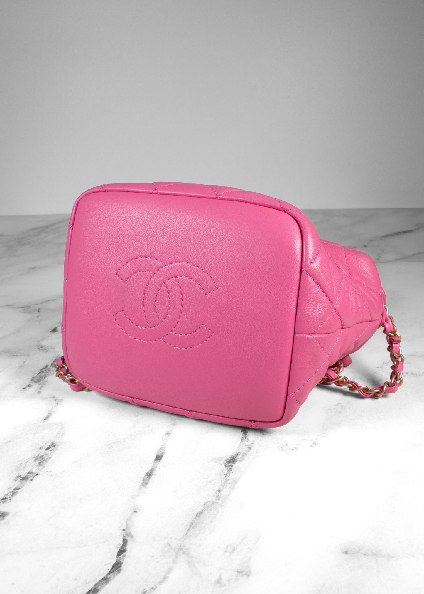 Chanel Pink Quilted Lambskin "Perfect Meeting" Small Hobo Bag